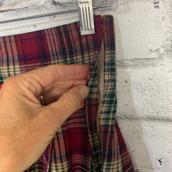 Vintage Y2K Pleated Plaid Handmade Academia Swing Skirt - Picture 7 of 10